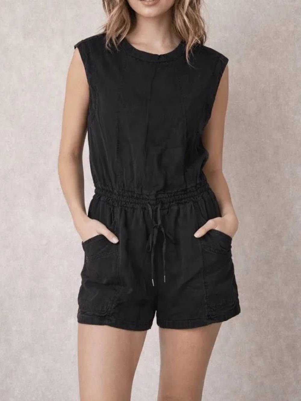 Calia Carrie Underwood Journey 100% Lyocell Romper with Pockets & Drawstring